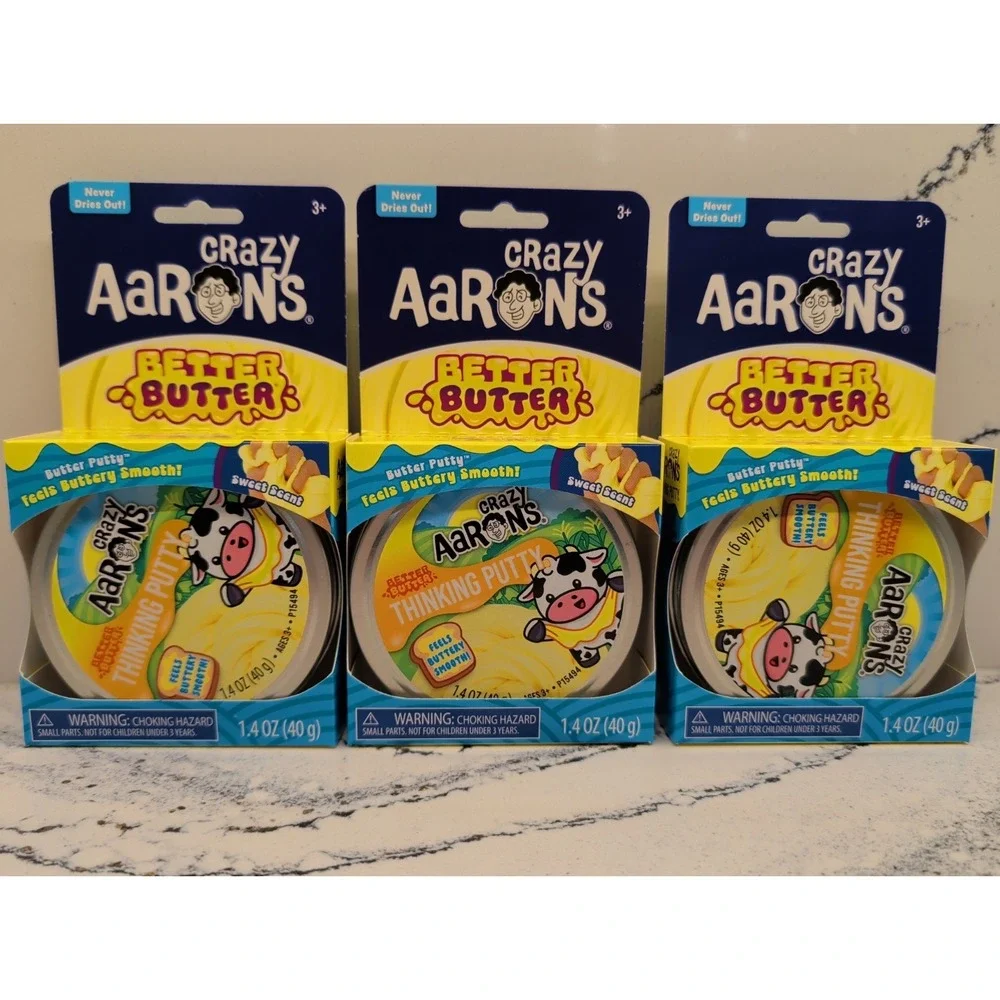 LOT OF 3 Aaron's Crazy Better Butter Thinking Putty Tin TIKTOK VIRAL NEW